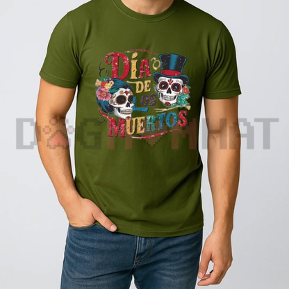 "Day of the Dead Vibrant Bone & Floral" Graphic T-Shirt