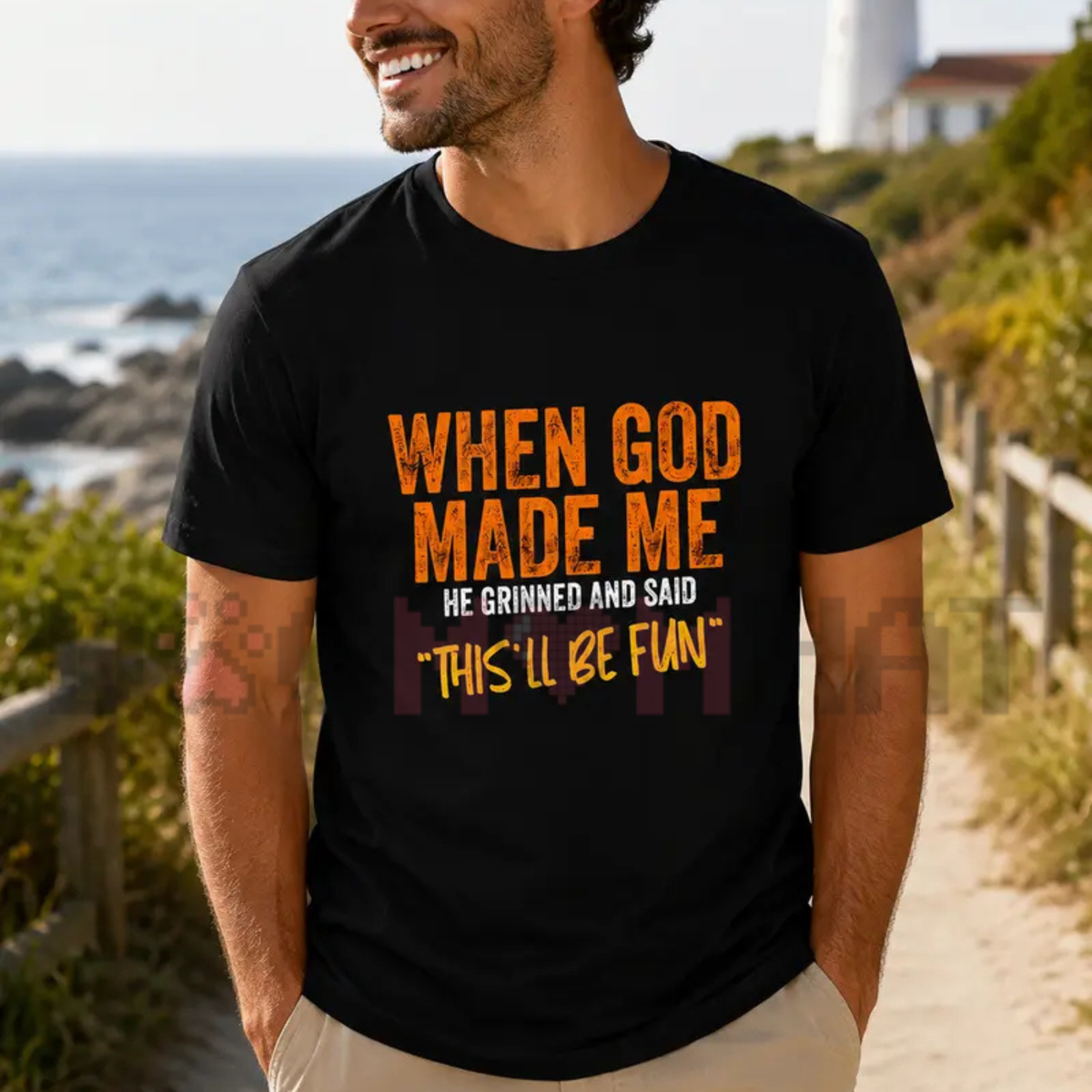 When God Made Me This'll Be Fun T-Shirt – Christian Humor Faith Quote Graphic Tee
