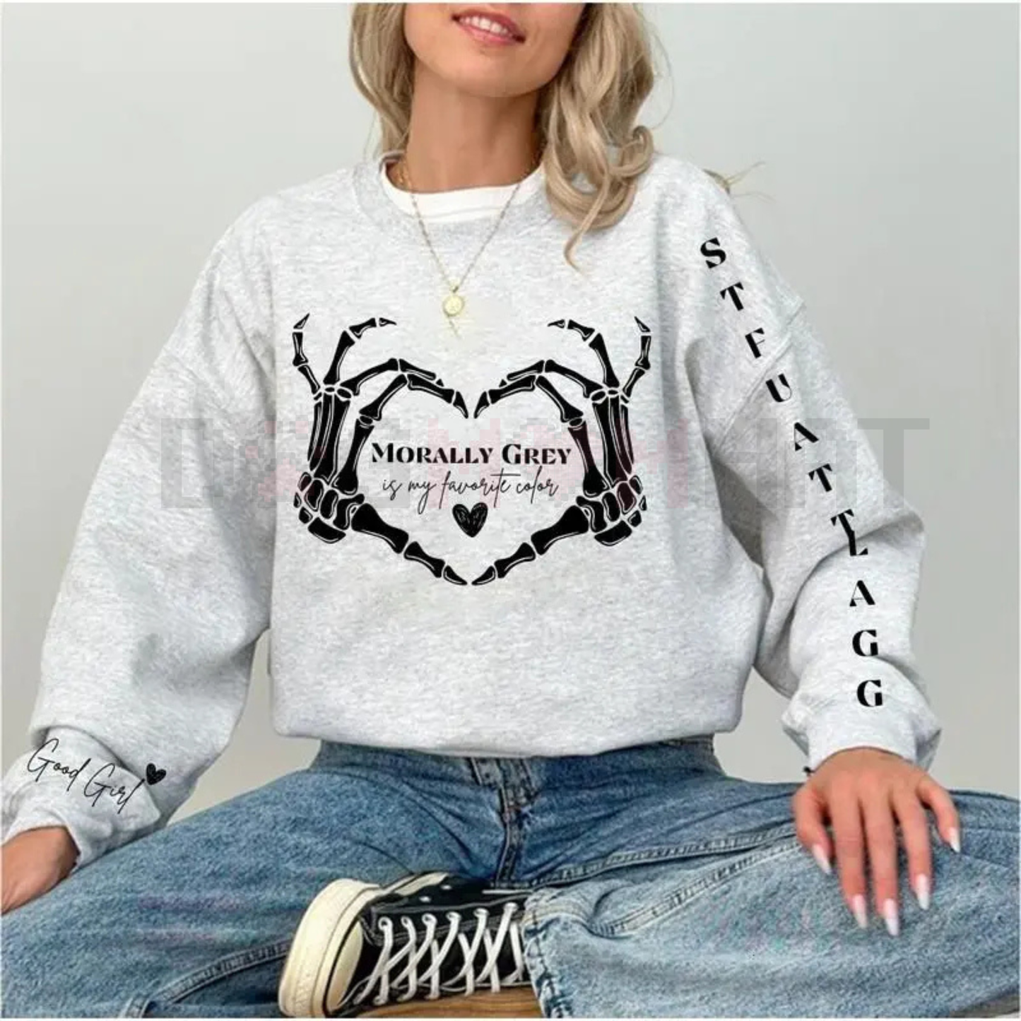 "Morally Grey" Dark Romance Sweatshirt – Bookish Fandom Reader Crewneck