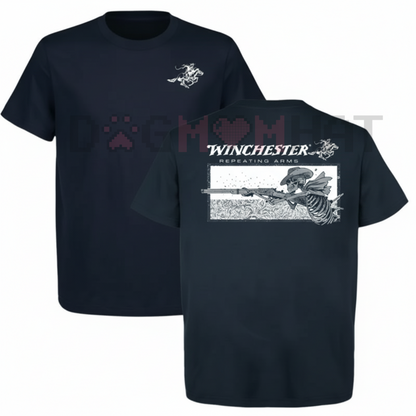 Winchester Repeating Arms T-Shirt – Skeleton Cowboy Graphic Tee, Vintage Western Americana Shirt