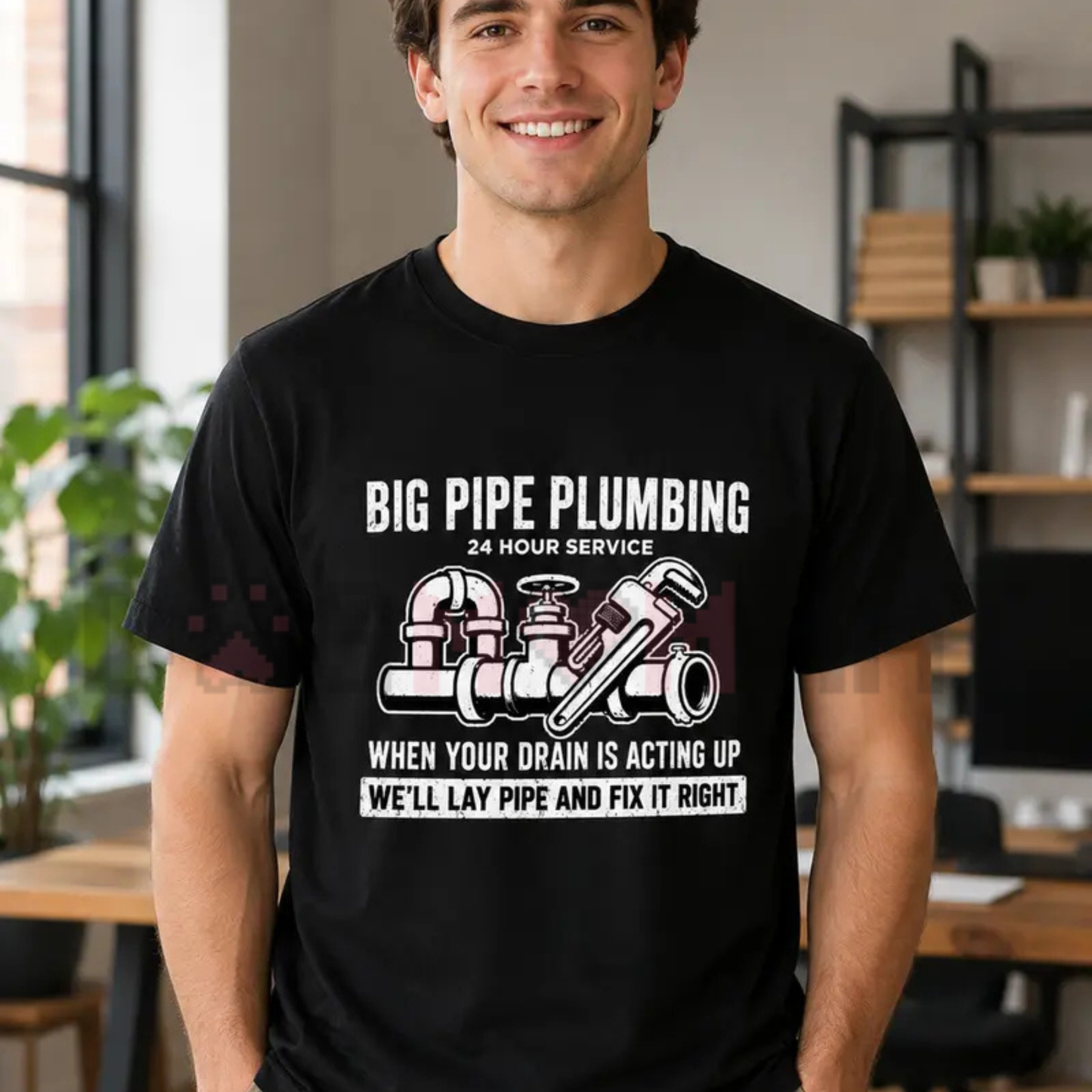 Heavy Duty Master Plumber Graphic Tee - Funny Tradesman Sarcastic Work Shirt