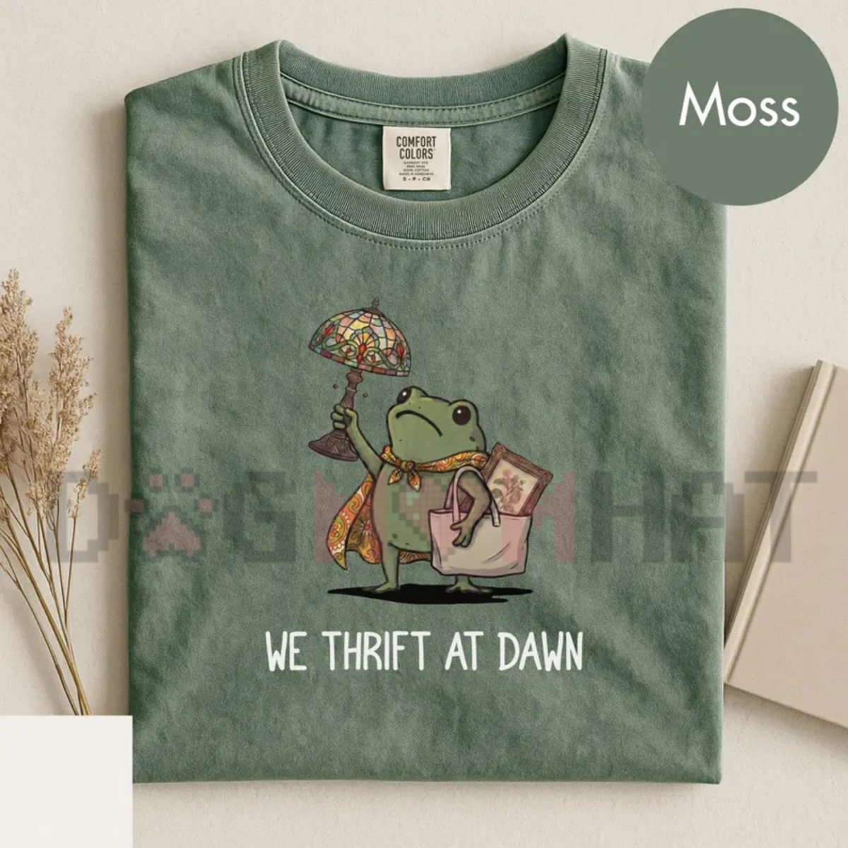 "We Thrift At Dawn" Funny Frog Meme Graphic T-Shirt