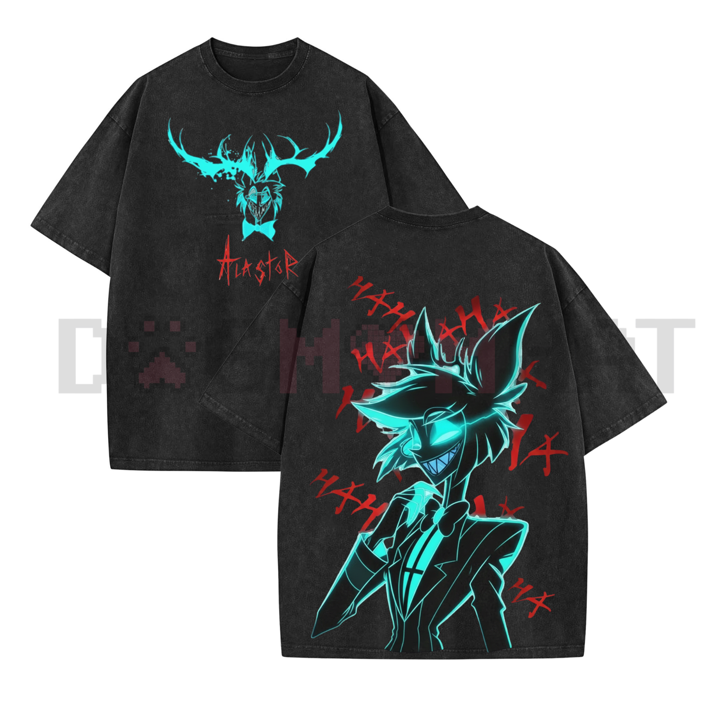 Alastor Hazbin Hotel Wash T-Shirt – Vintage Comic TV Show Graphic Streetwear Tee