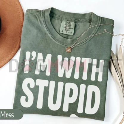 I'm With Stupid Arrow Graphic T-Shirt