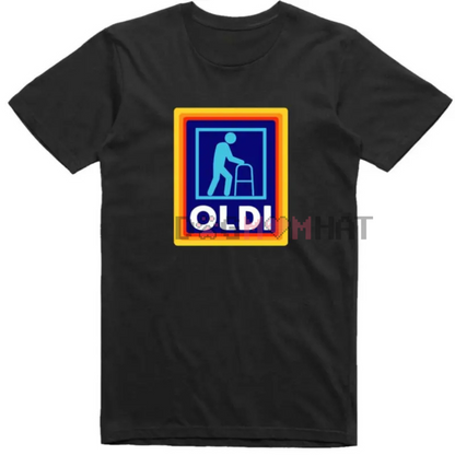 Men's Funny "Oldi" Parody T-Shirt – Golf Gift for Dad, Unisex, Casual Regular Fit Tee