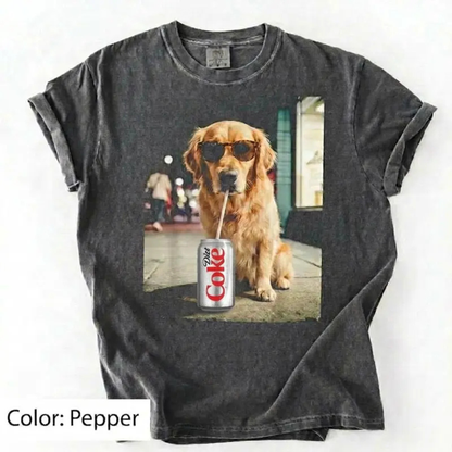 Dog Breeds "Drinking Diet Coke" Graphic T-Shirt