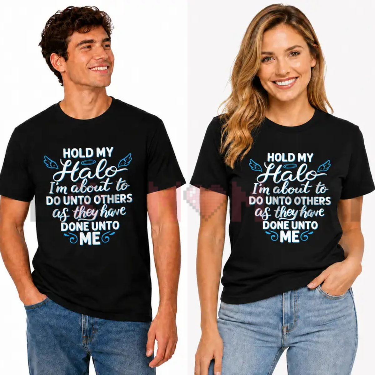 "Hold My Halo" Funny Christian T-Shirt - Faith Humor Quote Graphic Tee