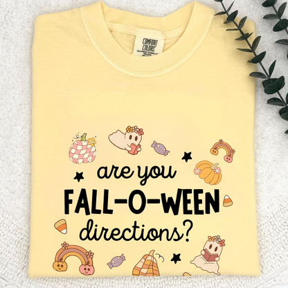 "Are You Fall-O-Ween Directions?" T-Shirt – Funny Halloween Pun Tee