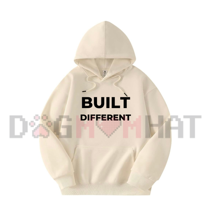 "Built Different" Motivational Letter Print Oversized Graphic Hoodie