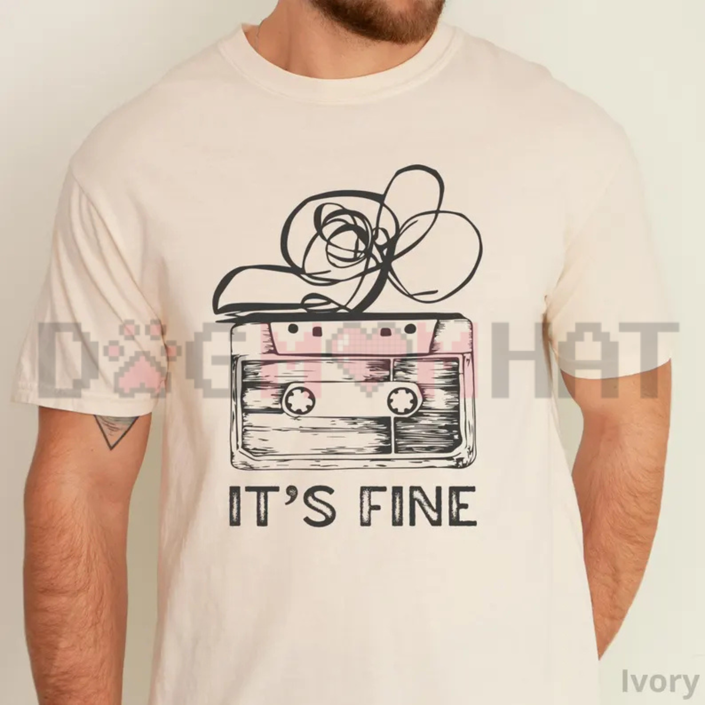It's Fine Retro Cassette Tape Graphic Tee - Funny 80s 90s Music Vintage Cotton Unisex T-Shirt
