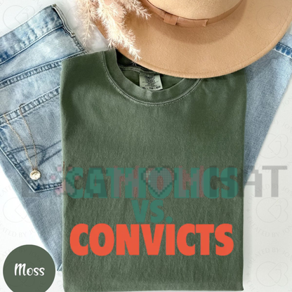Catholics vs. Convicts 1988 T-Shirt - Vintage Game Day Graphic Tee