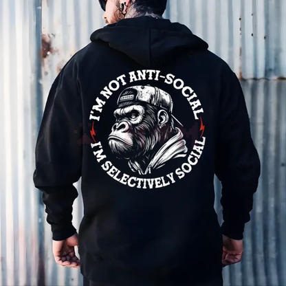 'Selectively Social' Introvert Statement Hoodie