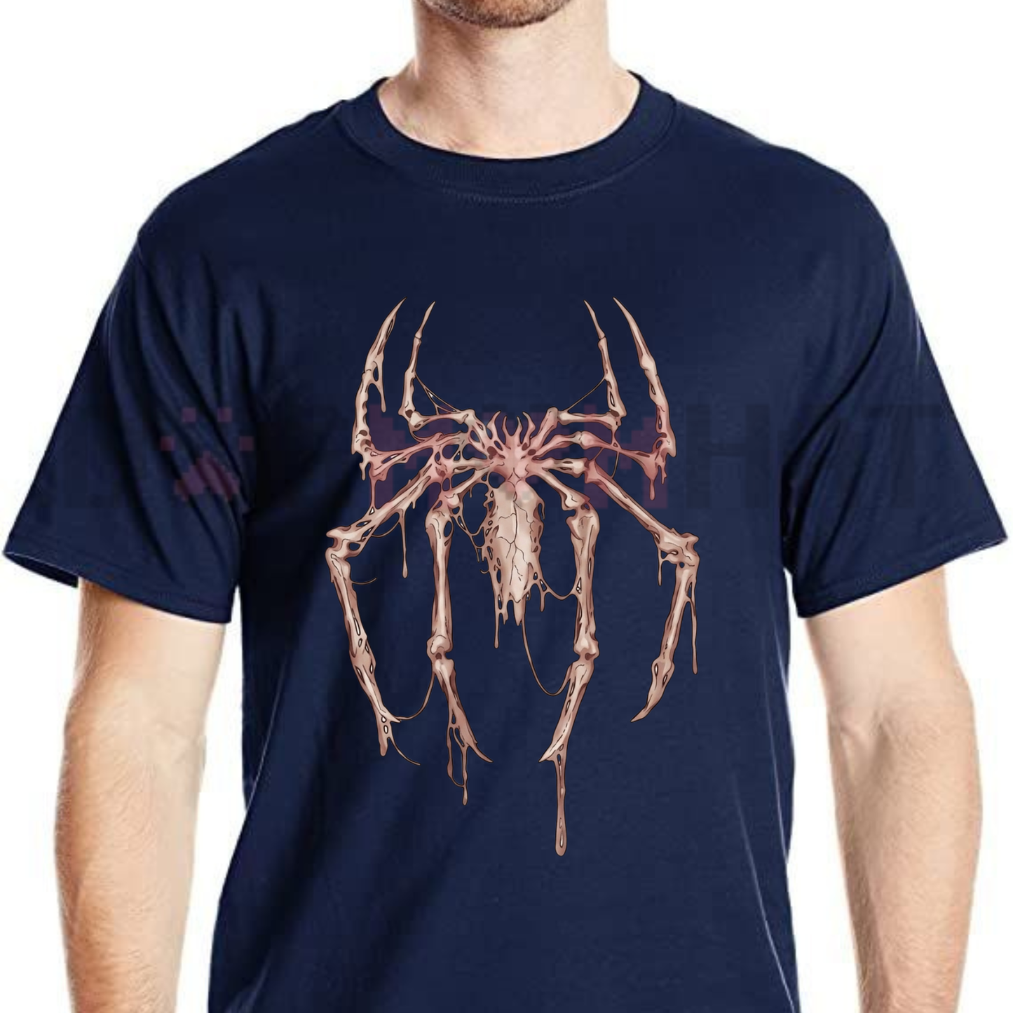 Gothic Arachnid Bones Vintage Graphic Tee - Retro Dark Aesthetic Spider Skeleton Unisex Cotton Shirt