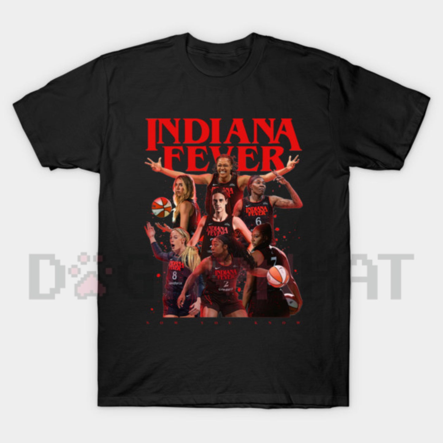 Indiana Fever WNBA Hoops Graphic Tee - Red & Blue Basketball Pride Fan Shirt