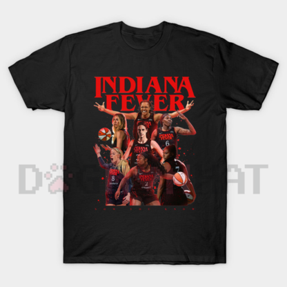 Indiana Fever WNBA Hoops Graphic Tee - Red & Blue Basketball Pride Fan Shirt