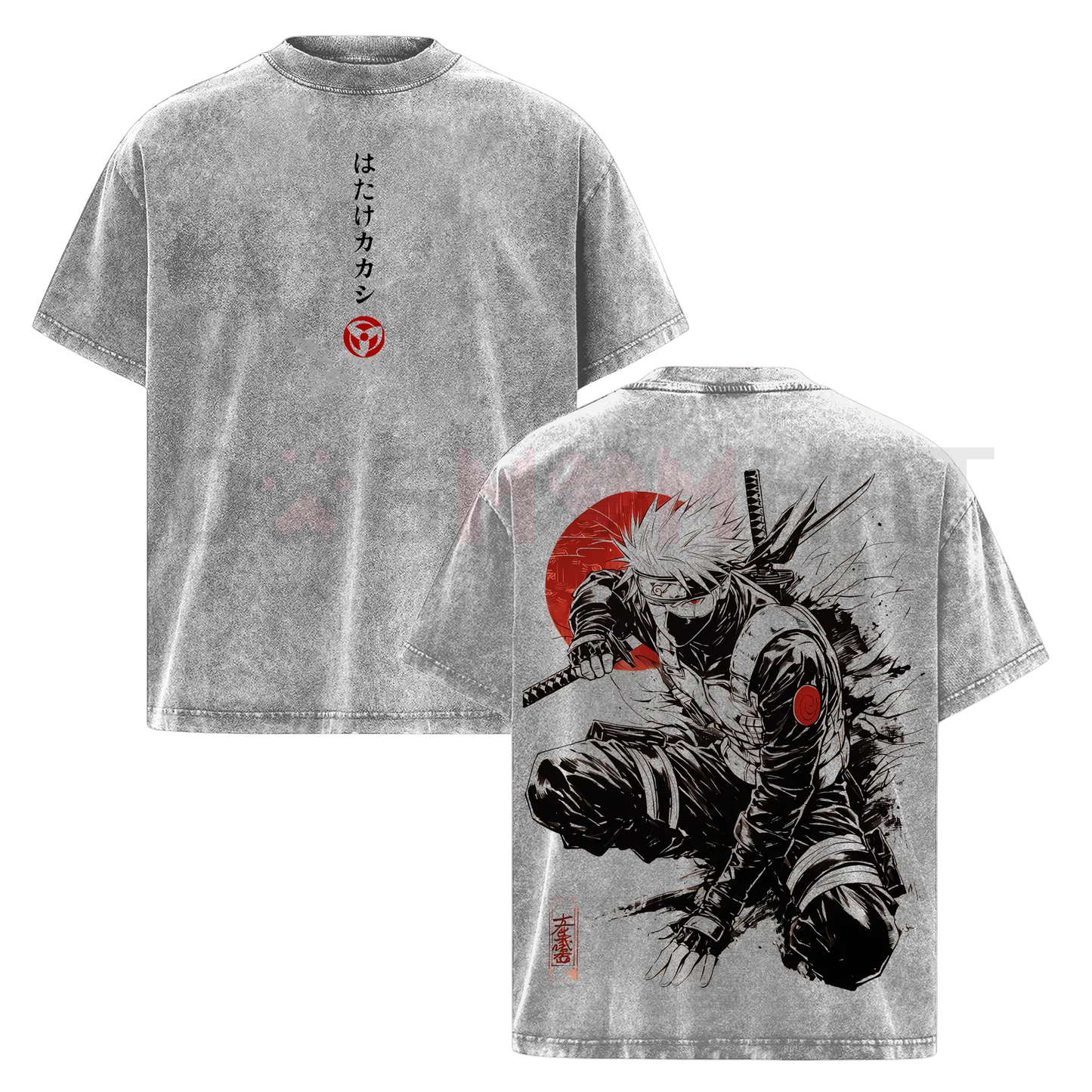 Kakashi Hatake T-Shirt – Washed Vintage Naruto Anime Oversize Streetwear Tee