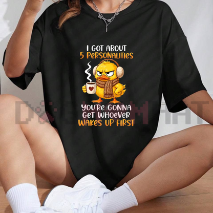 5 Personalities Morning Mood Graphic T-Shirt