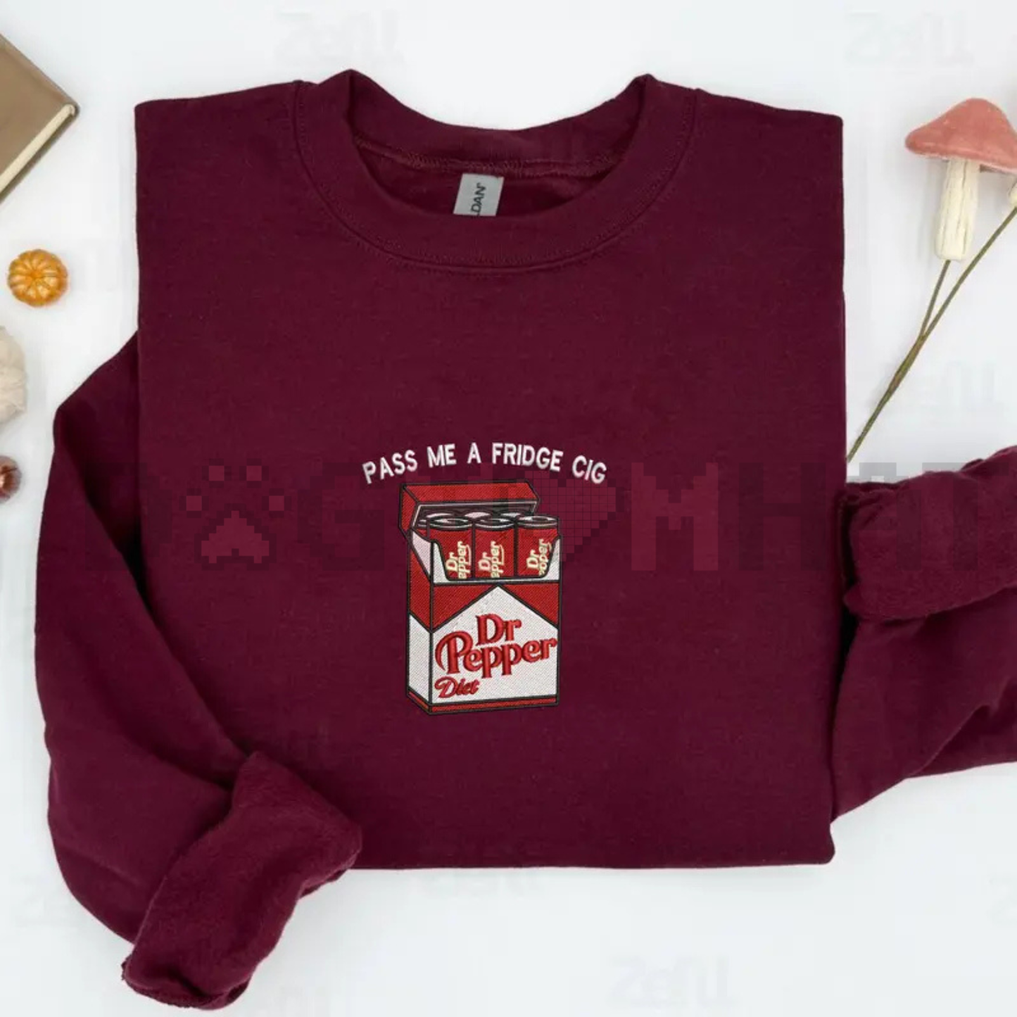 Embroidered Red Soda/Diet Soda Cig Pack Sweatshirt