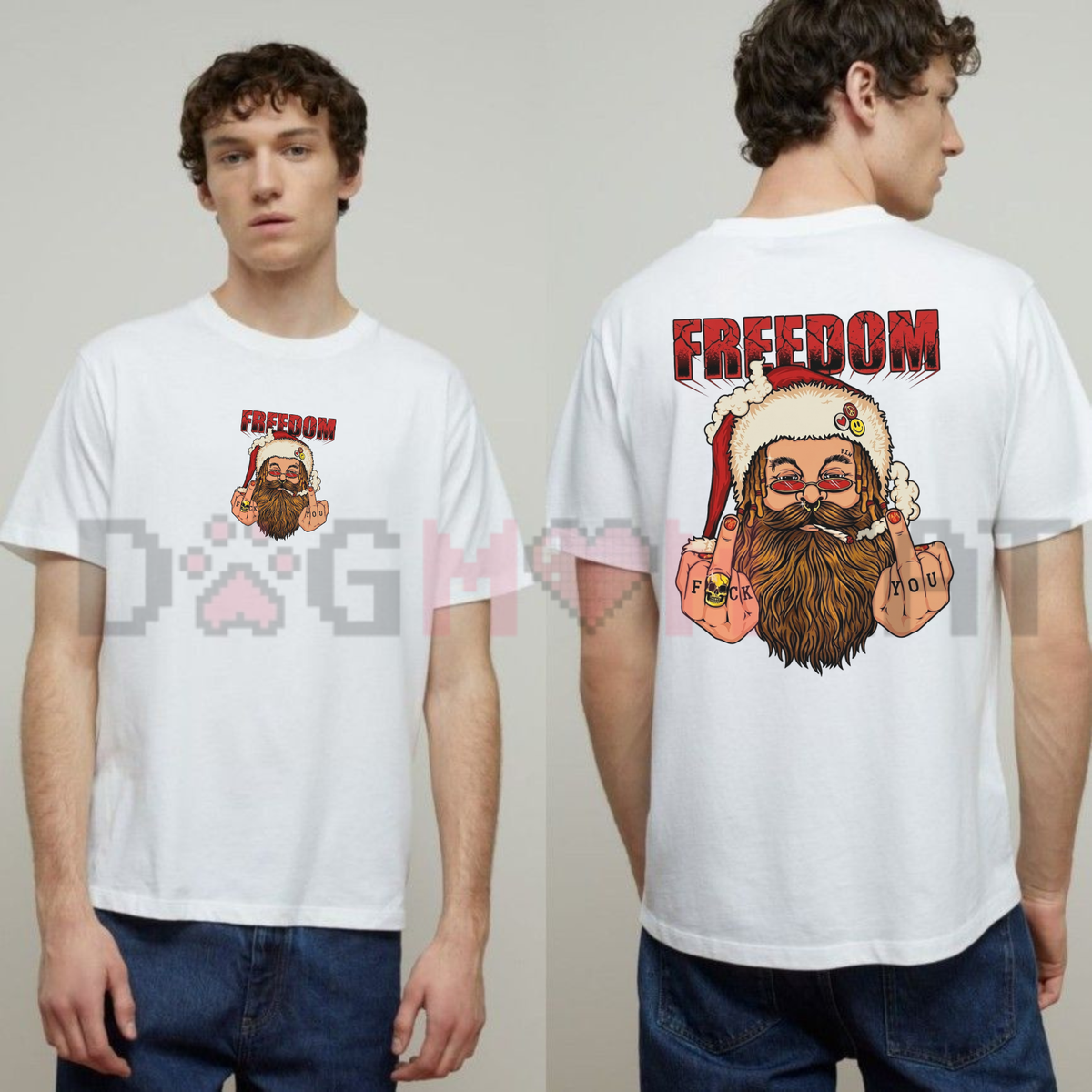 FREEDOM Defiant Santa Claus Graphic T-Shirt