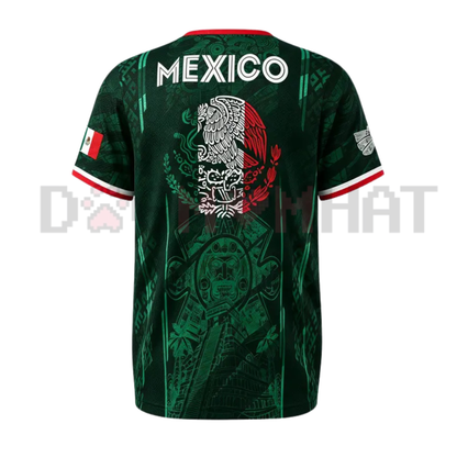 Mexico Chichen Itza Pyramid Retro Soccer Jersey - All Over Print Sportswear