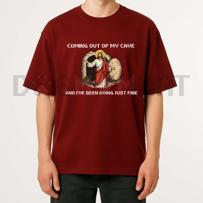 Resurrection Brightside Funny Jesus Graphic Tee - Vintage Cave Easter Rock Humor Shirt