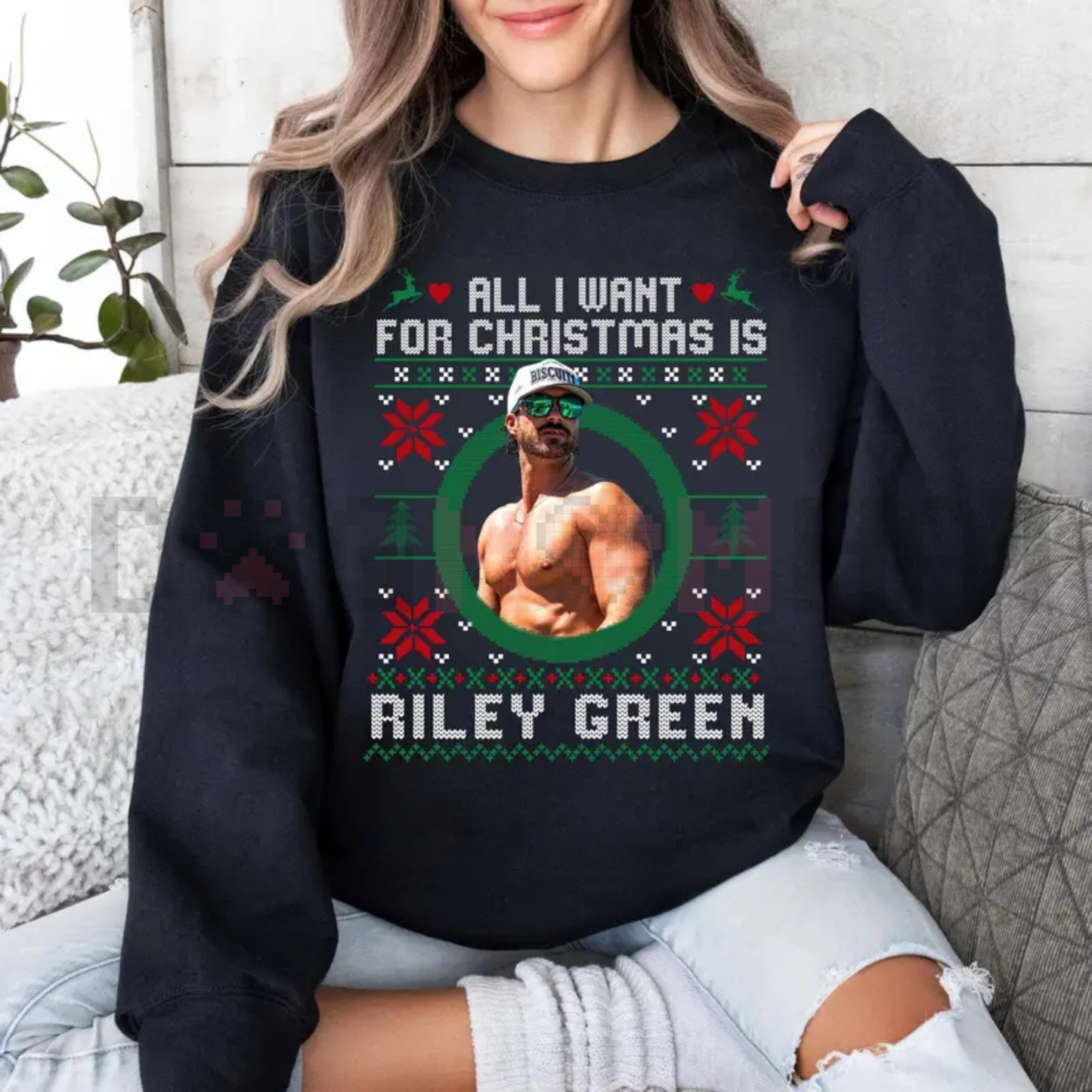 "All I Want For Christmas Is" Retro Country Music Sweatshirt
