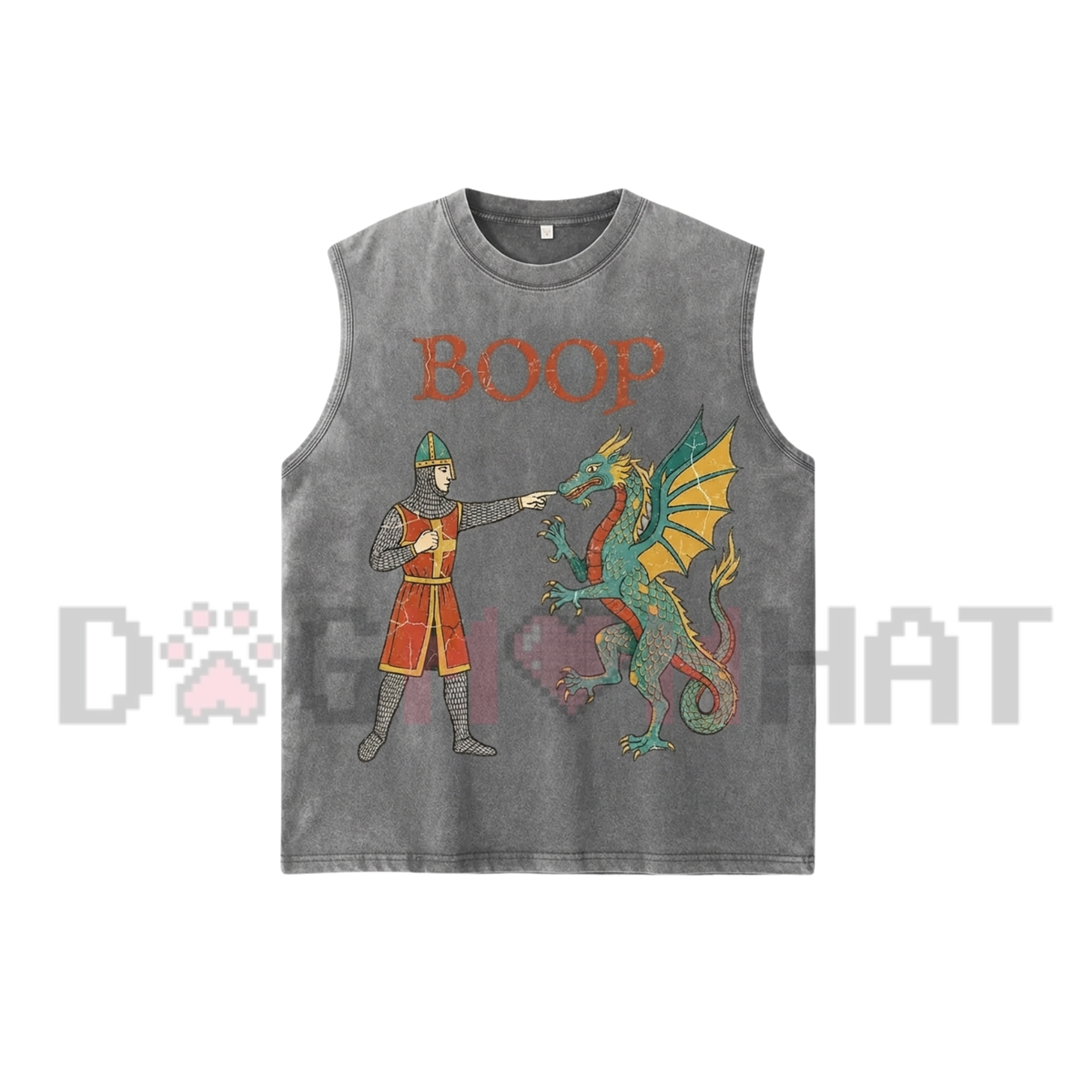 "Medieval Dragon Meme Art" Streetwear Graphic T-Shirt