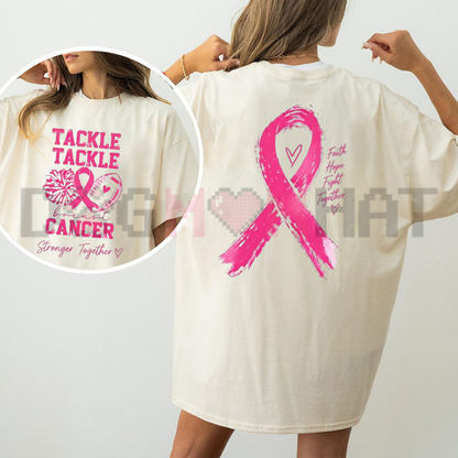 Women's Tackle Breast Cancer Double-Sided Graphic T-Shirt