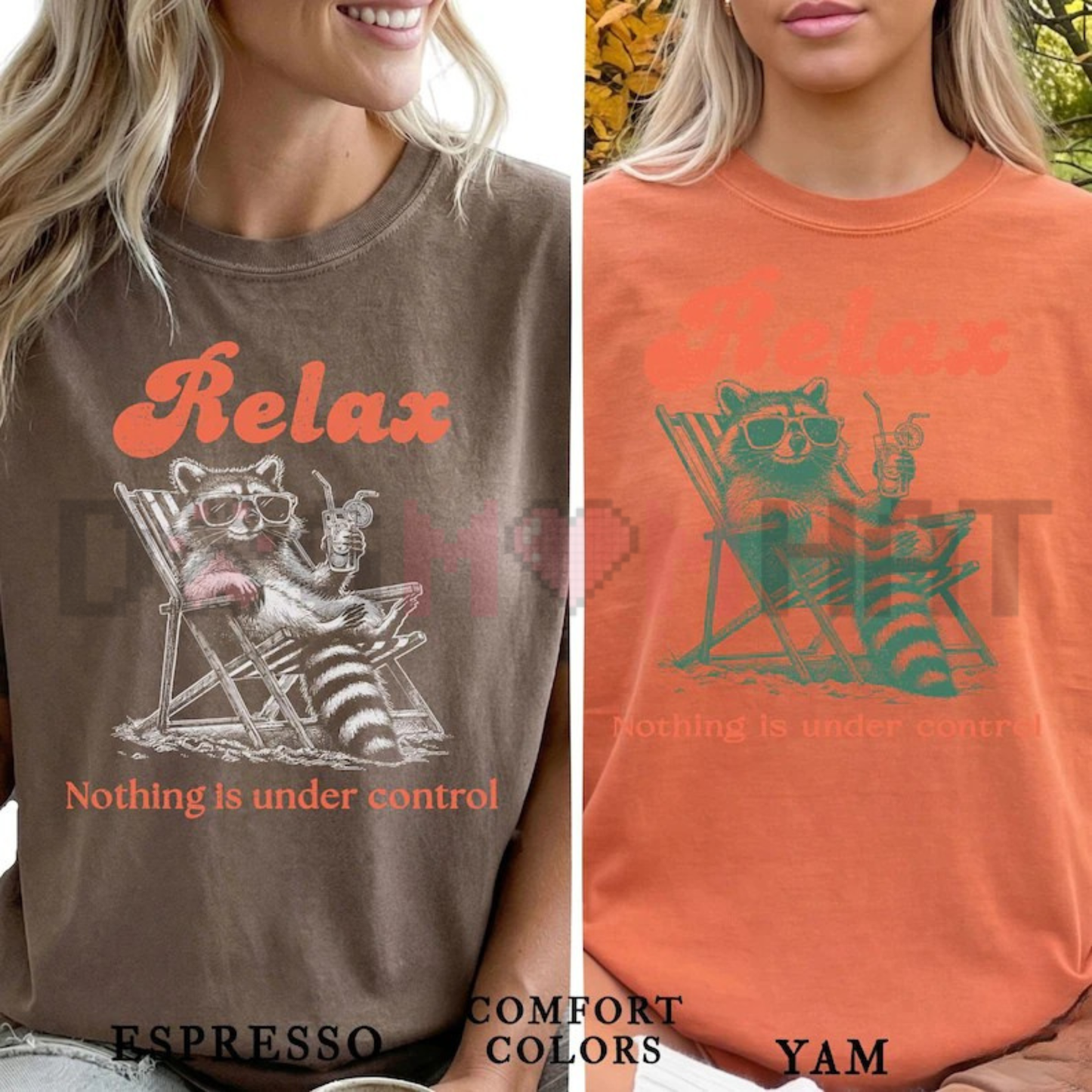 Relax Nothing Is Under Control Raccoon Graphic Tee - Retro 90s Vintage Trash Panda Cotton Unisex T-Shirt