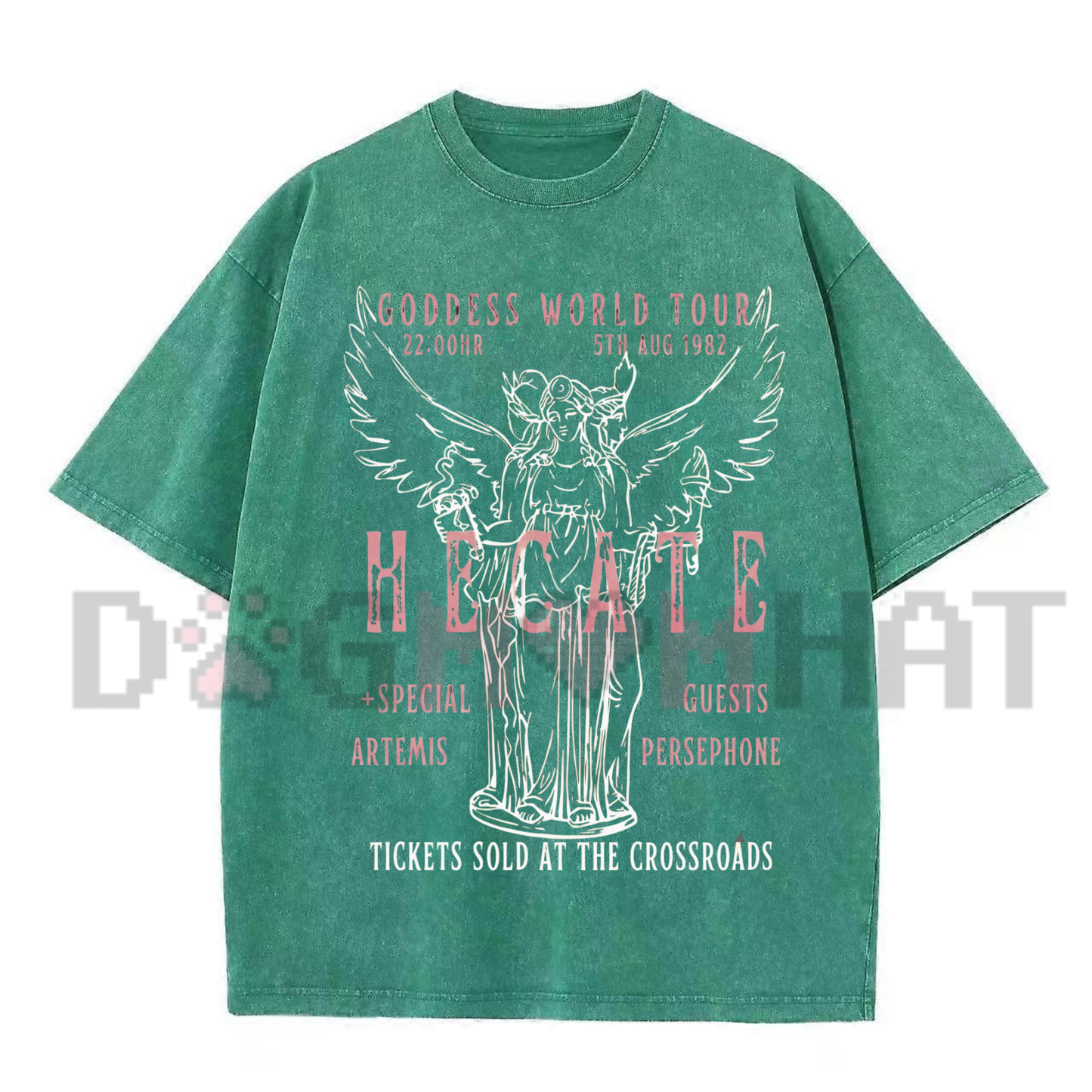 Hecate Goddess World Tour Comfort Colors® Vintage Wash Graphic T-Shirt - Dark Academia & Witchy Occult Top