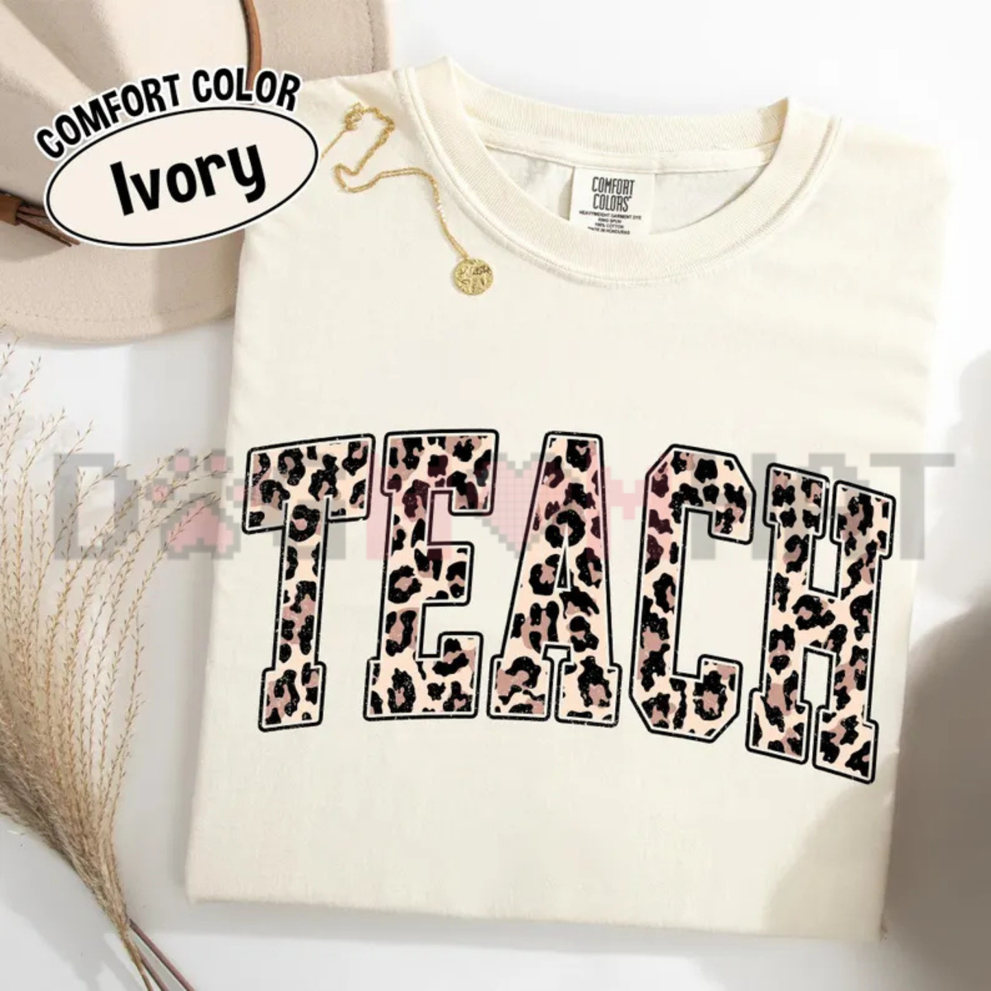 Retro Leopard Teacher Life Graphic Tee - Soft Vintage Cotton Unisex Back To School Teacher Appreciation T-Shirt