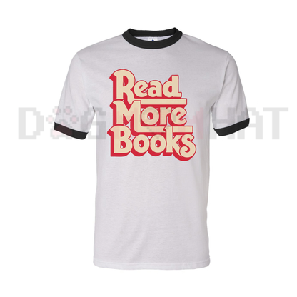 Read More Books Vintage Literary Aesthetic Ringer T-Shirt