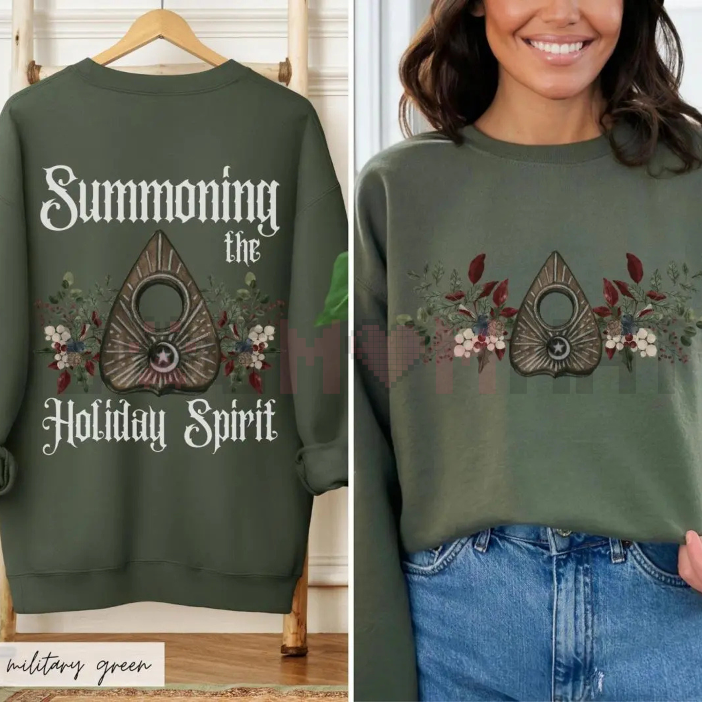 Gothic Cottagecore Holiday Séance Ouija Board Christmas Sweatshirt