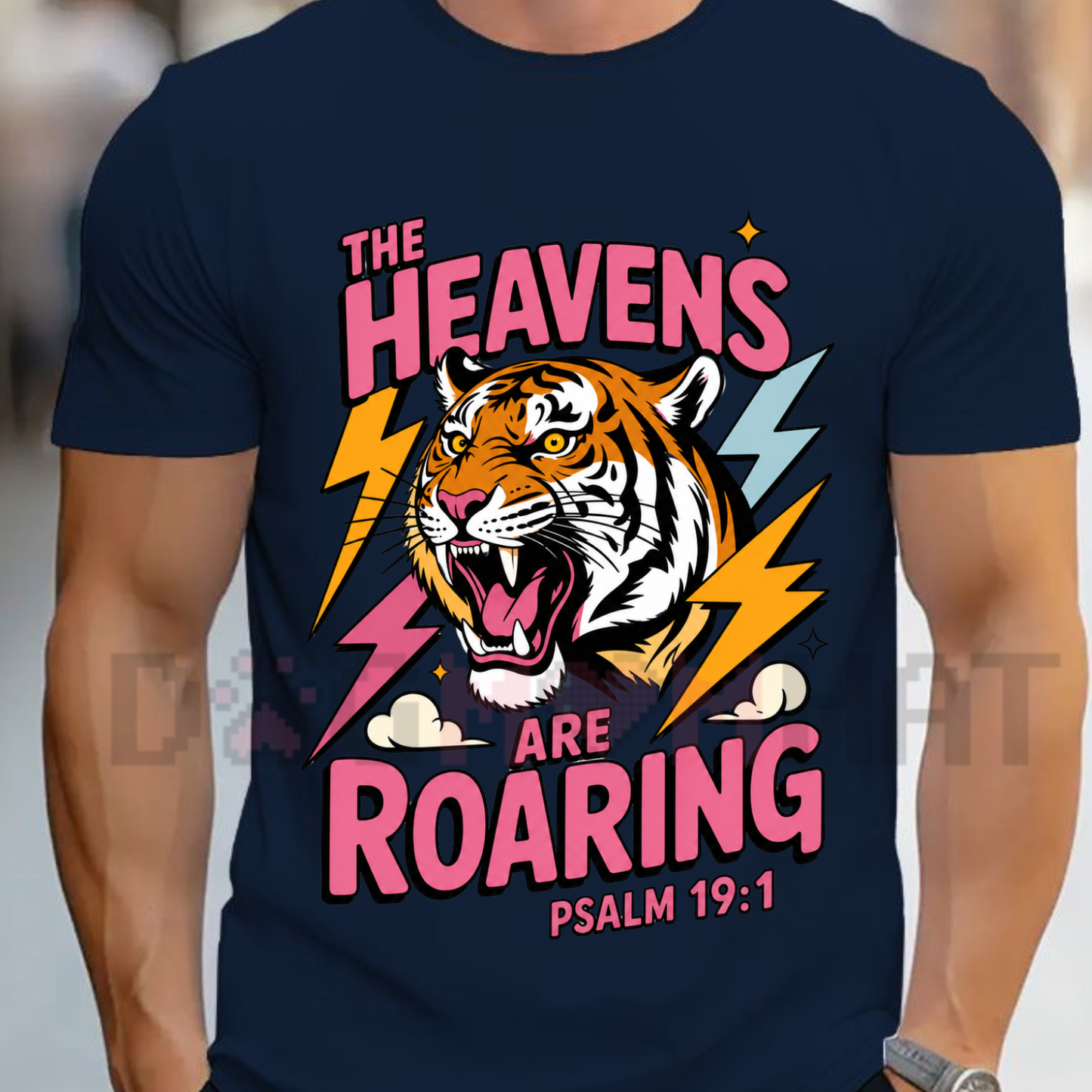"Roaring Heavens" Heavy Cotton Shirt - Epic Celestial Retro Graphic Tee