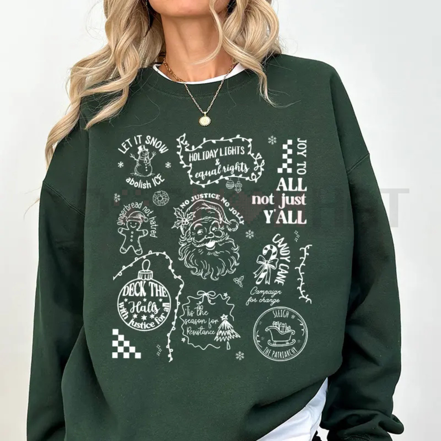 Doodle Christmas Liberal Values Sweatshirt