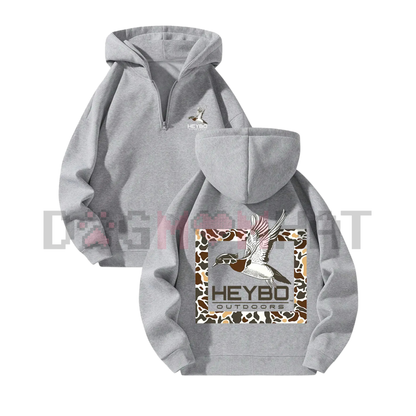 Premium Garment-Dyed Half-Zip Hoodie – Heavyweight Men's Winter Pullover