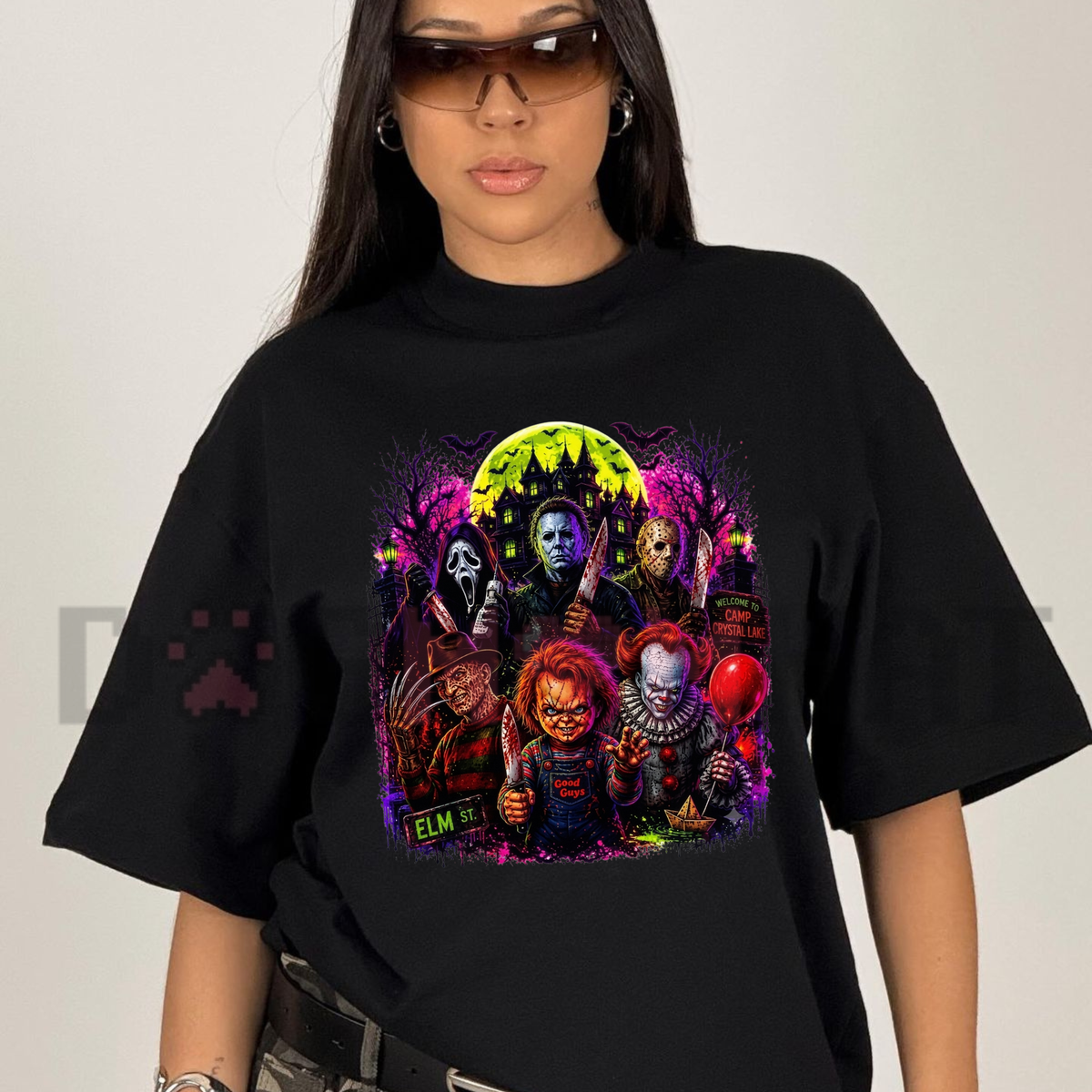 "Classic Horror Slasher Legends" Spooky Season Graphic Apparel