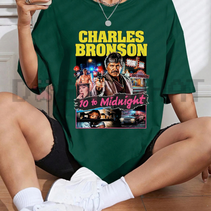 10 to Midnight 1983 Charles Bronson Vintage Action Movie T-Shirt