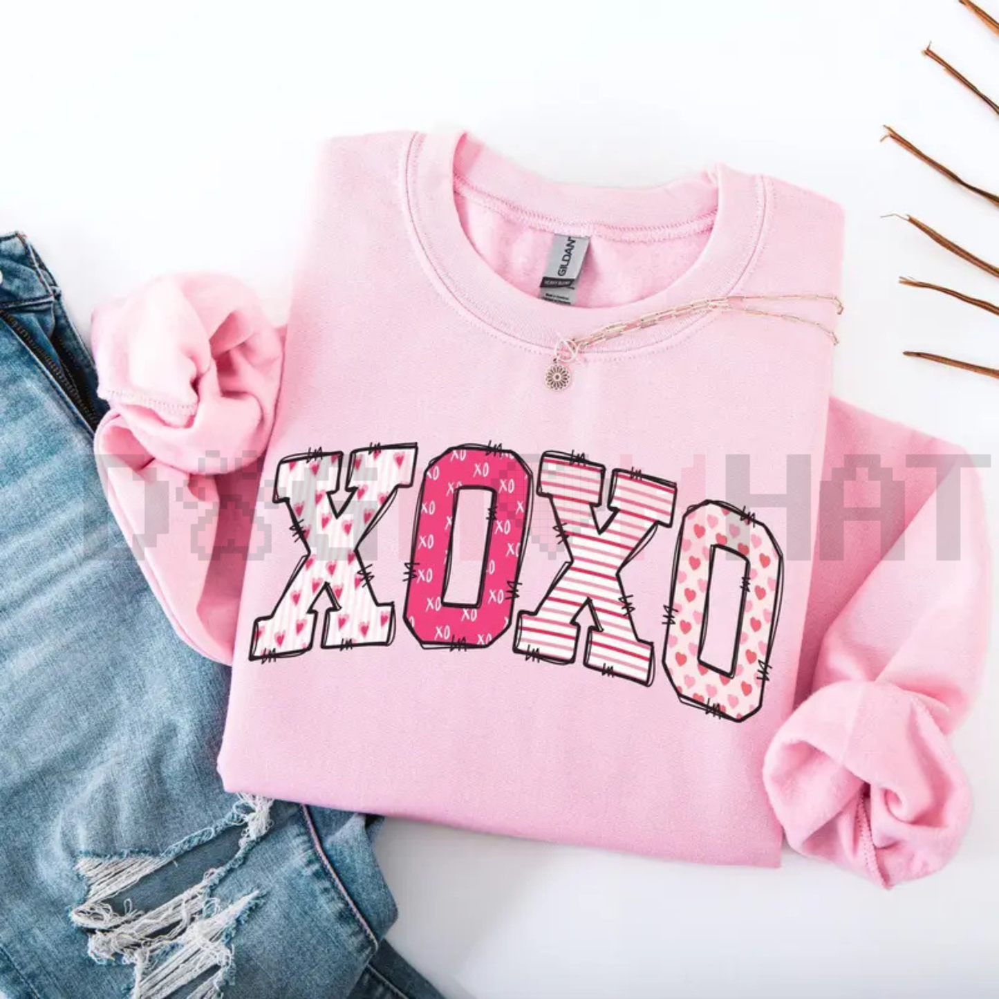 Preppy Valentine's Day XOXO Sweatshirt