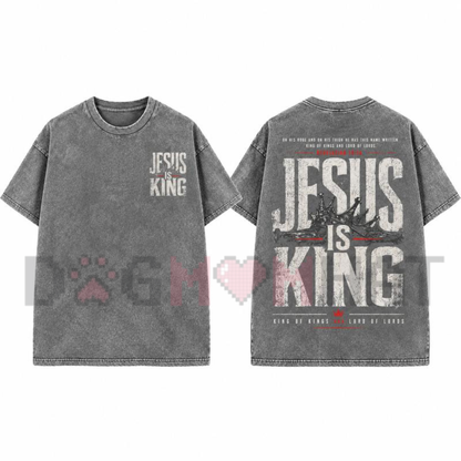 Monarch Testimony Graphic Tee – Jesus Is King Crown Back-Print T-Shirt