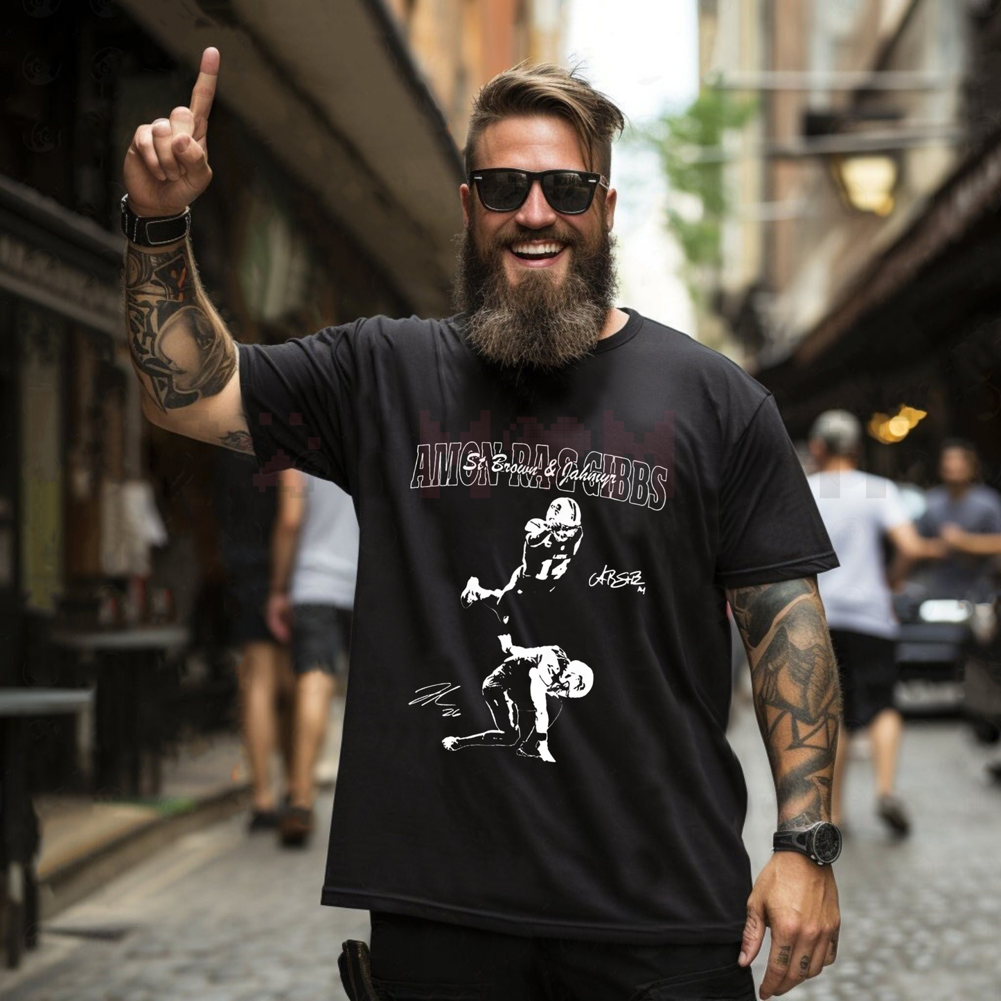 Detroit's Dynamic Duo T-Shirt – Gibbs & St. Brown Vintage 90s Throwback Tee