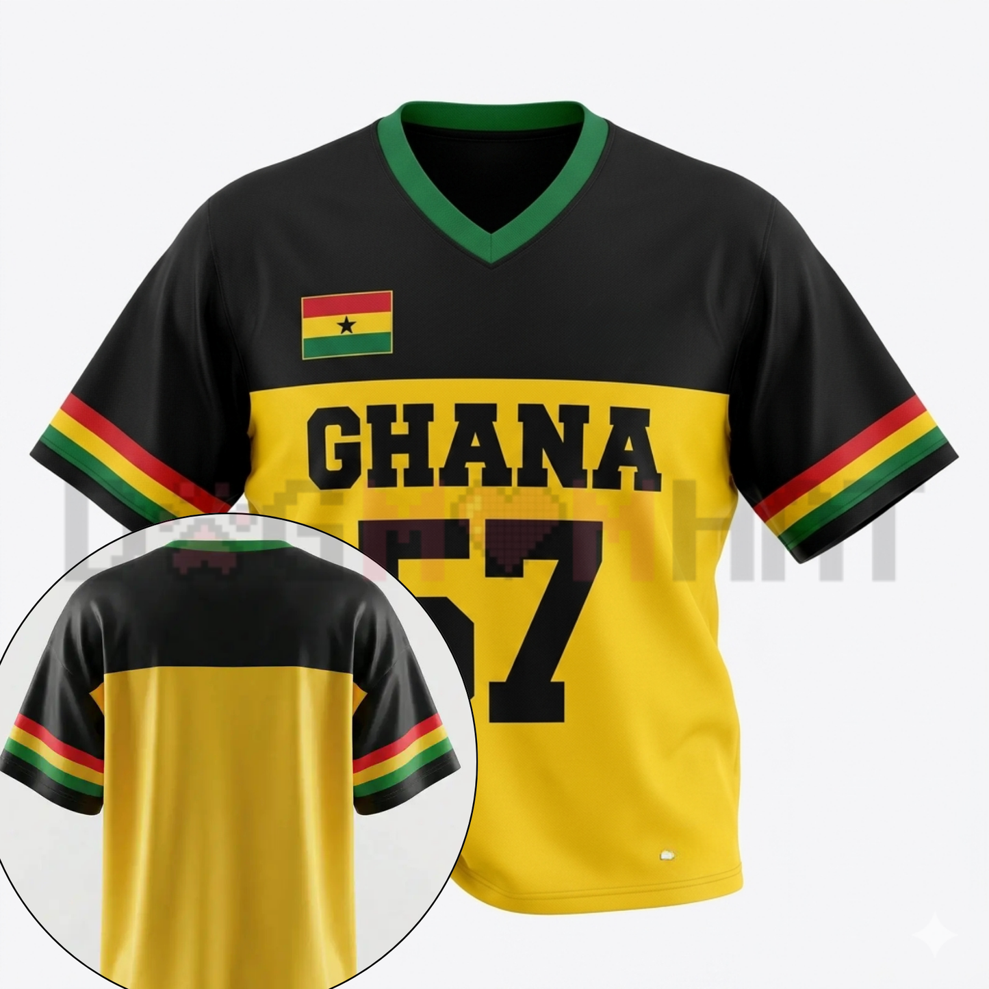 Ghana "57" Retro Colorblock Mesh Eye Tee