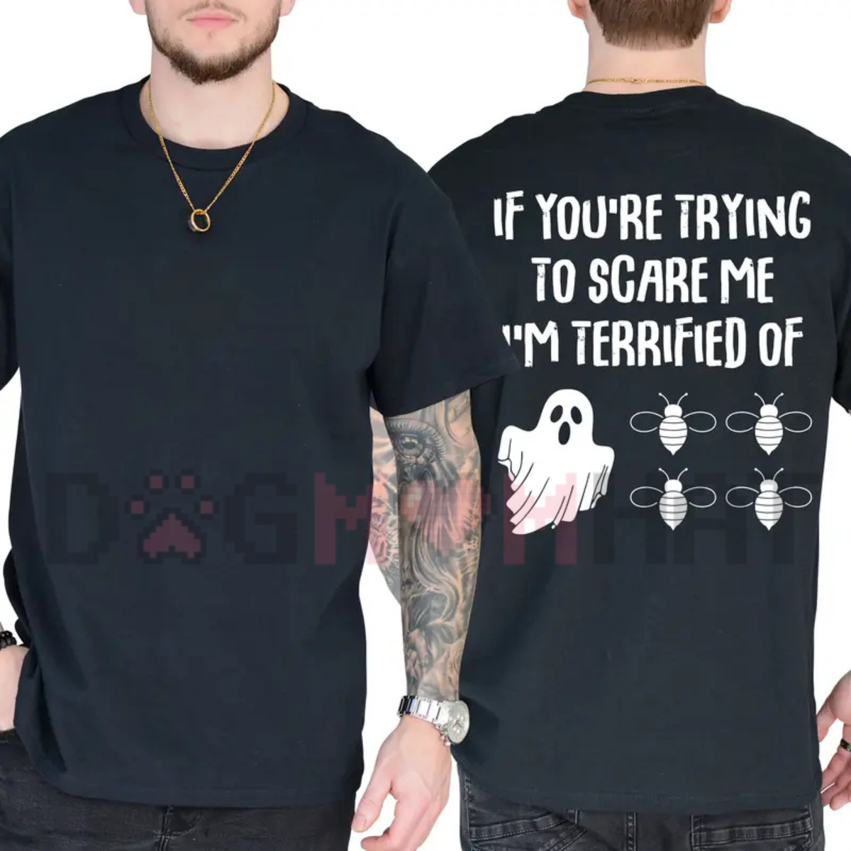 "Funny Halloween Ghost Bee" Graphic T-Shirt