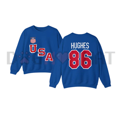 Retro USA Hockey Jack Hughes #86 Sweatshirt