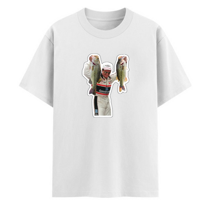 Dale Earnhardt "Bass Angler" Fishing Graphic Tee – Vintage NASCAR Legend Shirt