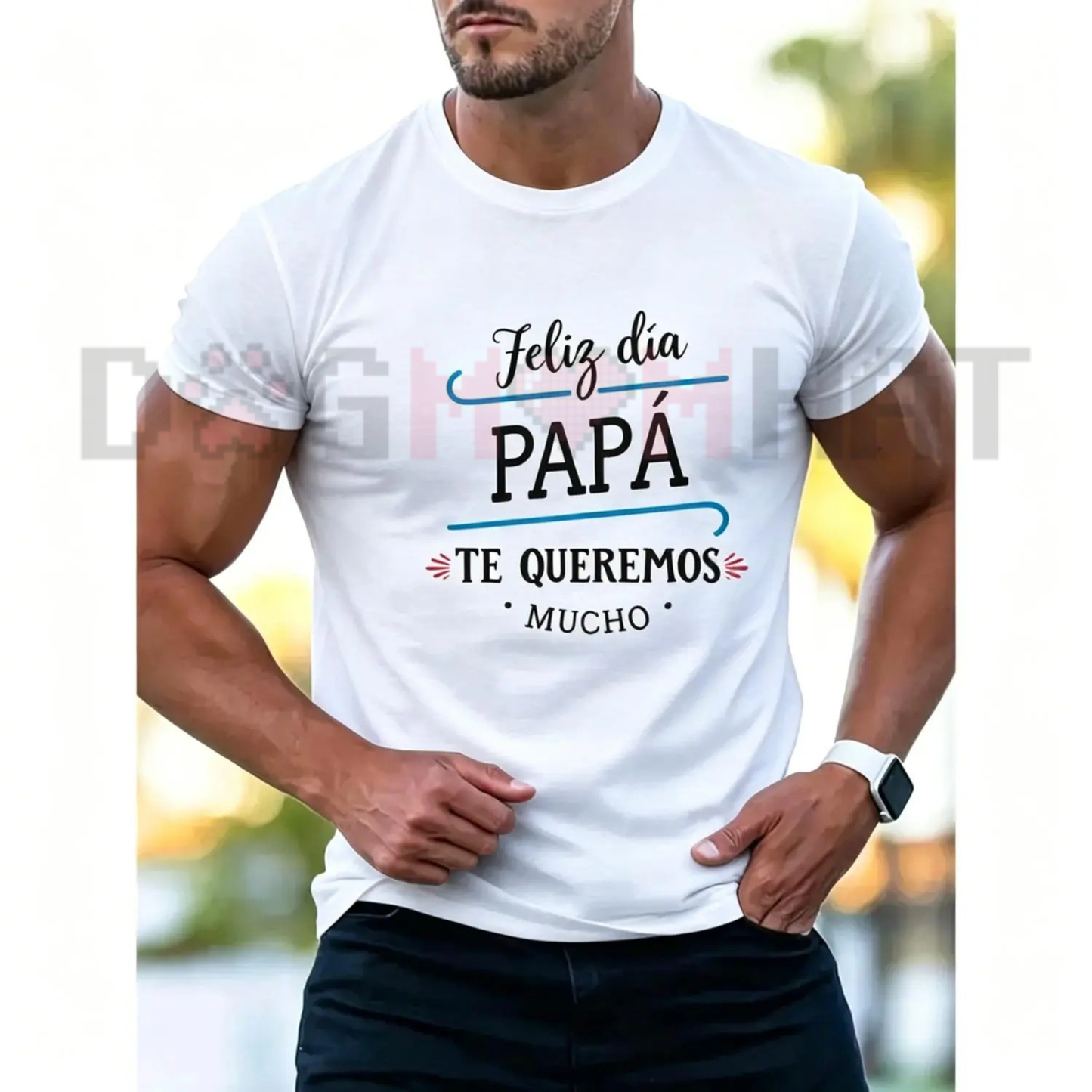 Home Break Men's "Feliz Día Papá" Black Cotton T-Shirt