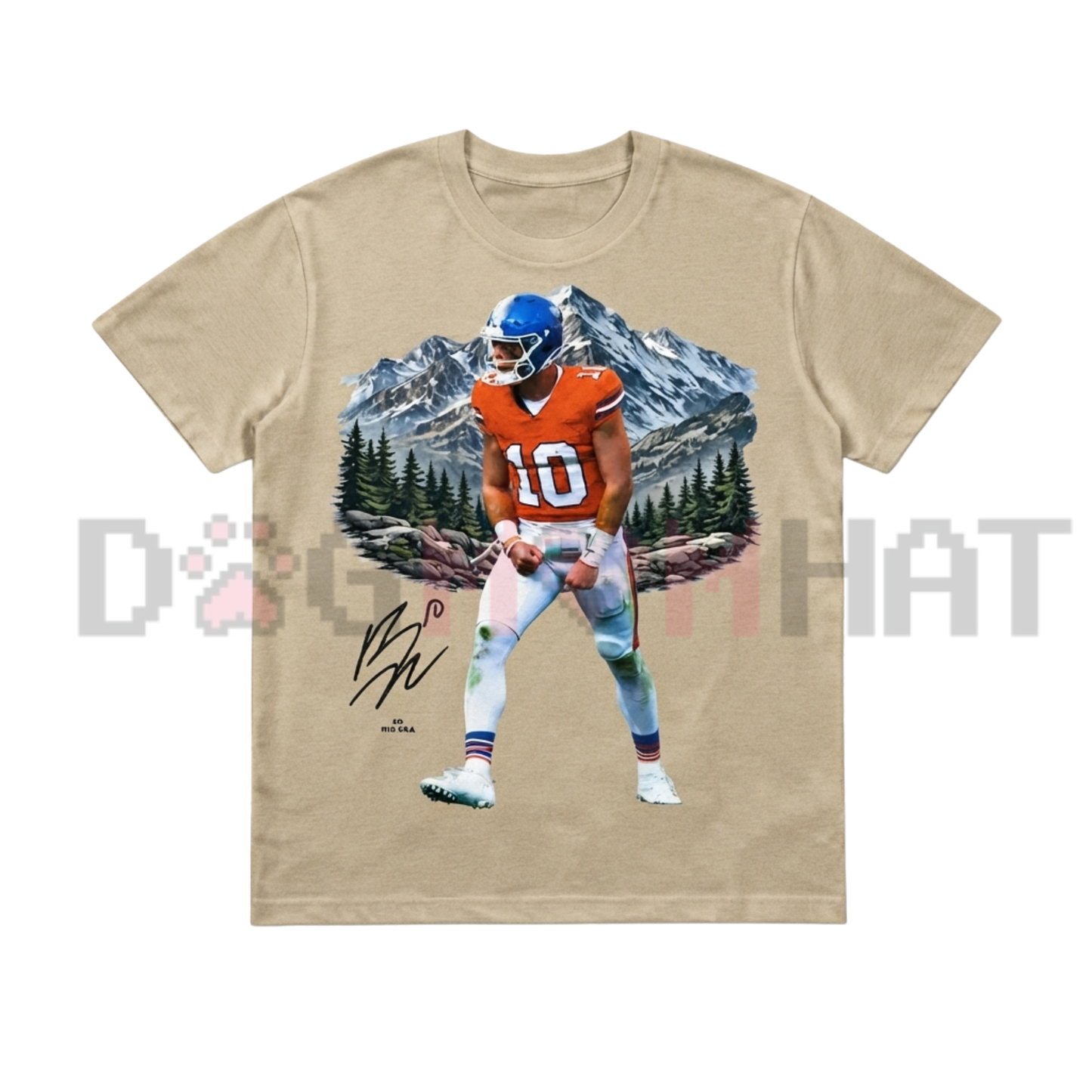 Men's 90s Style "Bo Nix" Graphic Print T-Shirt - All-Seasons Pure Cotton Fitted Tee