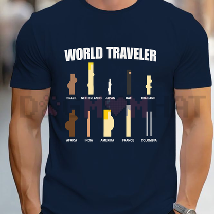 World Traveler Vintage Graphic Tee - Aesthetic Wanderlust Camping & Trip Shirt