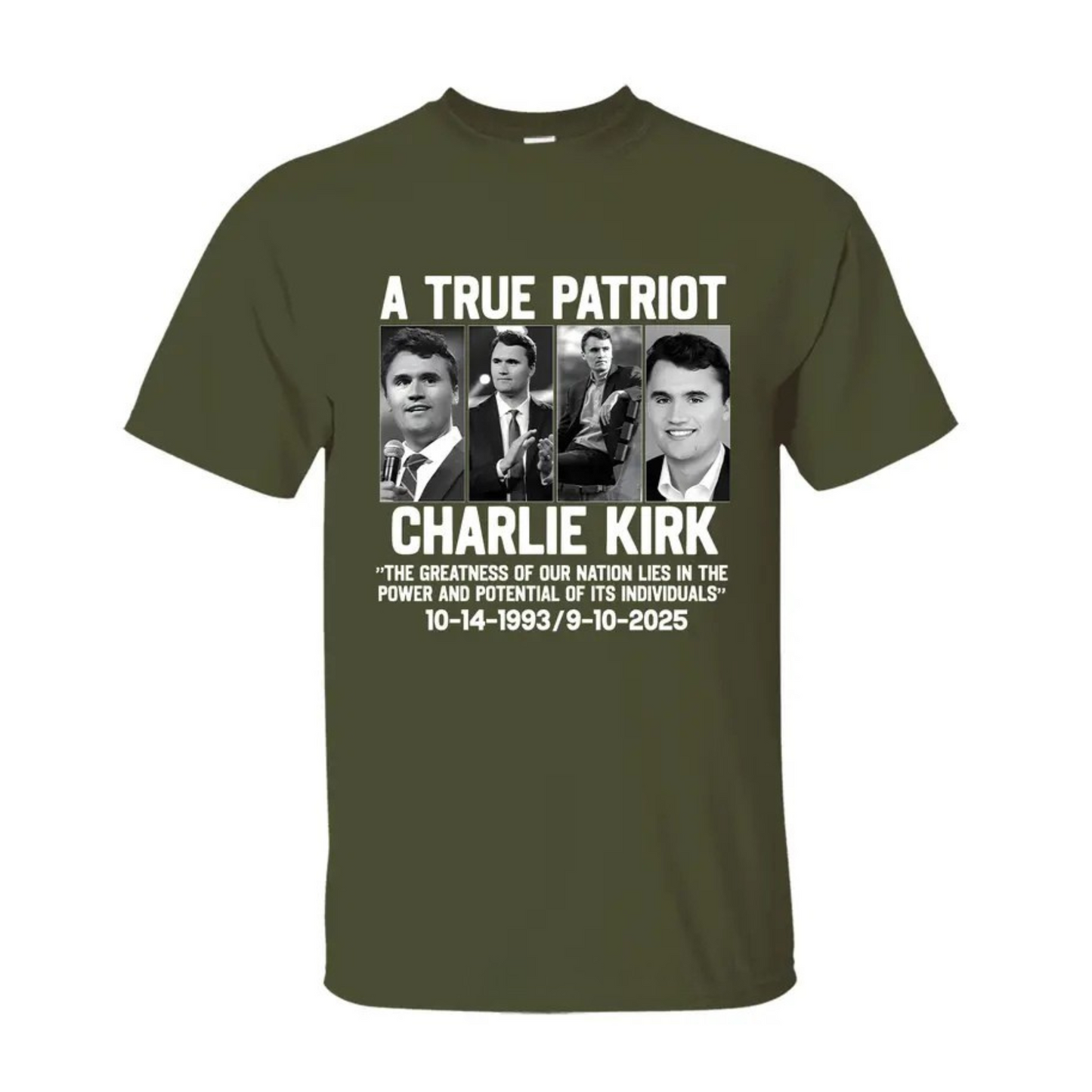 Charlie Kirk "Greatness of Our Nation" Patriotic T-shirt