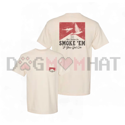 Smoke Em Retro Racing Graphic Tee - Vintage Automotive Biker Cotton Unisex T-Shirt